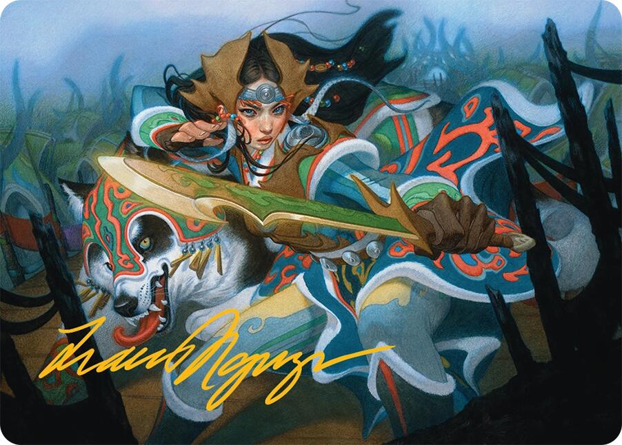Eshki Dragonclaw Art Card (23/54) (Gold-Stamped Signature) [Tarkir: Dragonstorm Art Series] | The CG Realm
