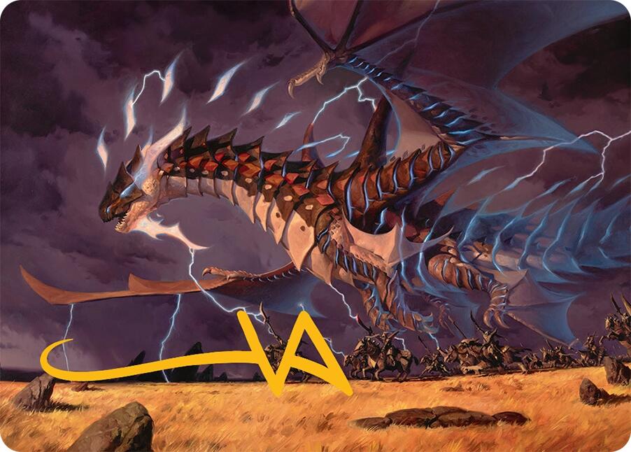 Neriv, Heart of the Storm Art Card (25/54) (Gold-Stamped Signature) [Tarkir: Dragonstorm Art Series] | The CG Realm