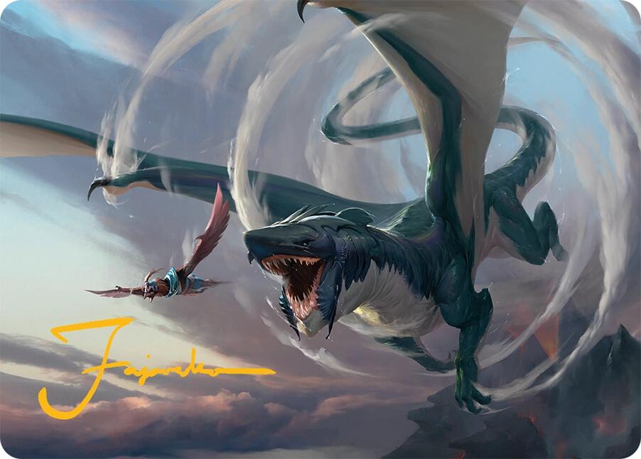 Whirlwing Stormbrood Art Card (27/54) (Gold-Stamped Signature) [Tarkir: Dragonstorm Art Series] | The CG Realm