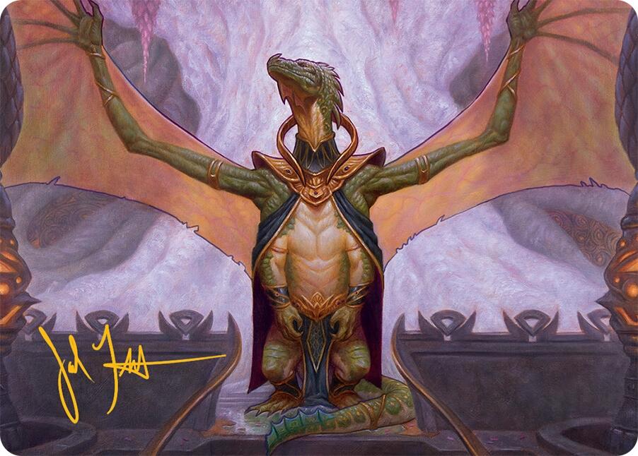 Kheru Goldkeeper Art Card (36/54) (Gold-Stamped Signature) [Tarkir: Dragonstorm Art Series] | The CG Realm