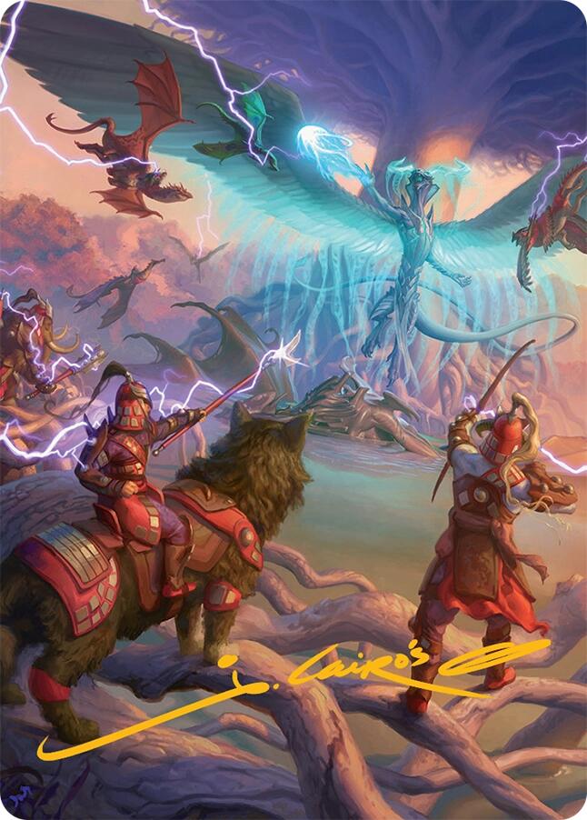 All-Out Assault Art Card (50/54) (Gold-Stamped Signature) [Tarkir: Dragonstorm Art Series] | The CG Realm