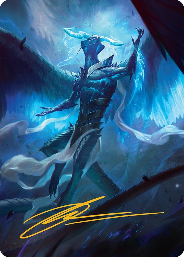 Ugin, Eye of the Storms Art Card (1/54) (Gold-Stamped Signature) [Tarkir: Dragonstorm Art Series] | The CG Realm