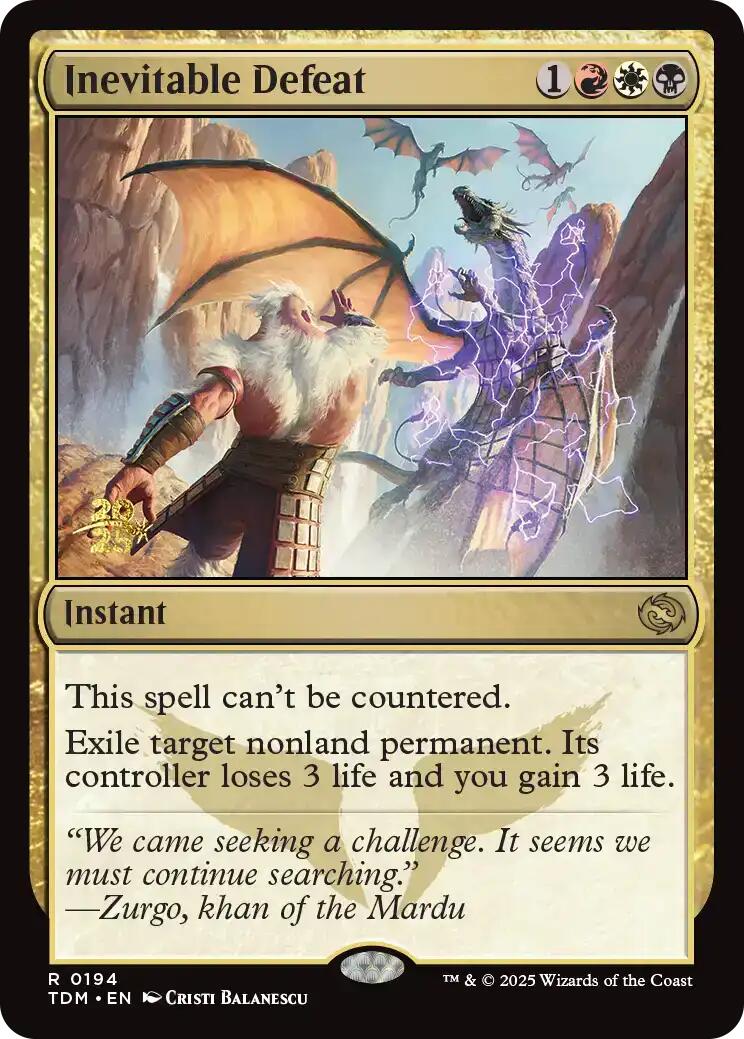 Inevitable Defeat [Tarkir: Dragonstorm Prerelease Promos] | The CG Realm