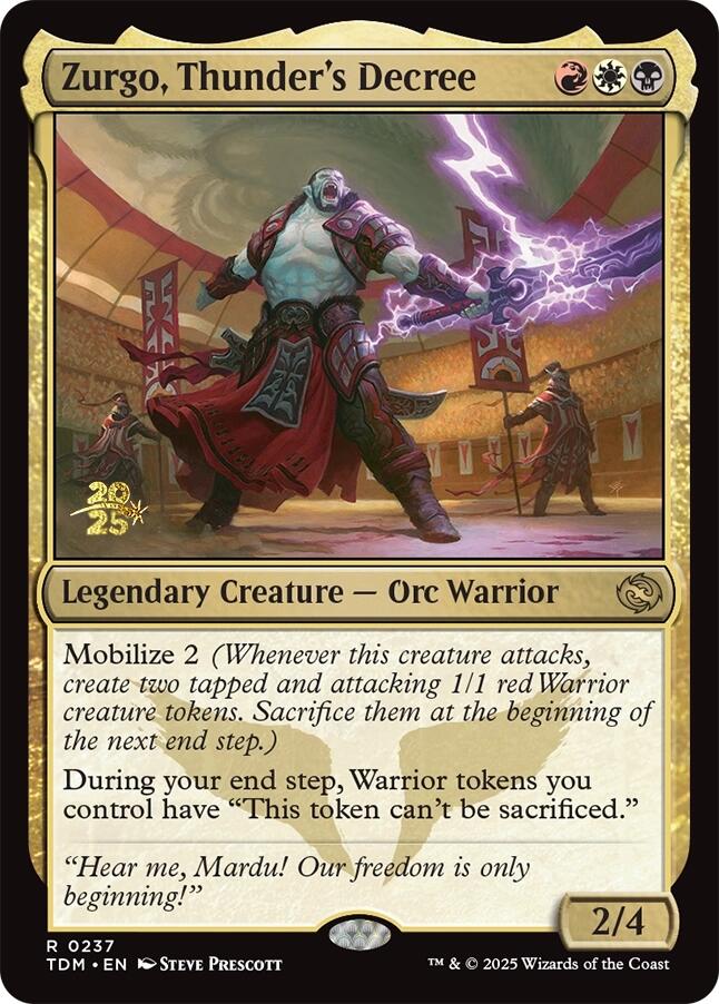 Zurgo, Thunder's Decree [Tarkir: Dragonstorm Prerelease Promos] | The CG Realm