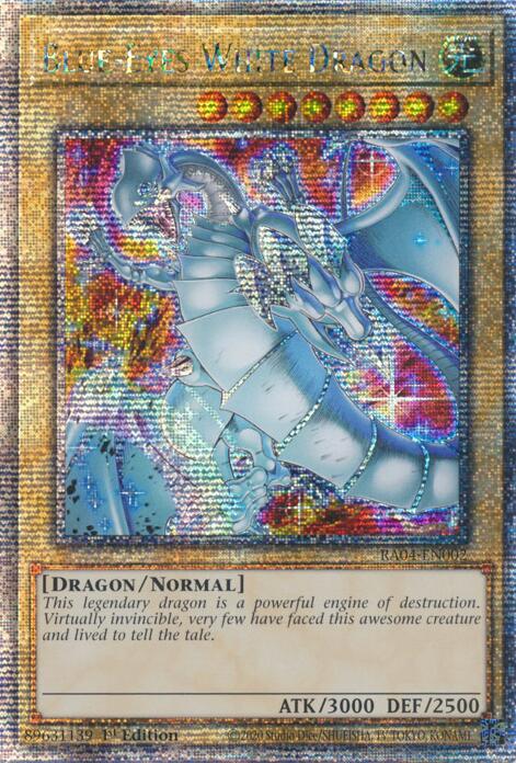 Blue-Eyes White Dragon (New Art) [RA04-EN002] Quarter Century Secret Rare | The CG Realm