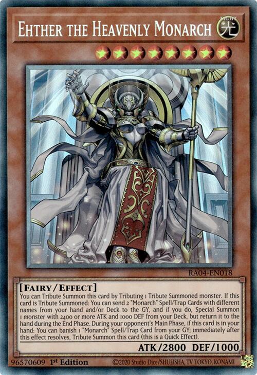 Ehther the Heavenly Monarch [RA04-EN018] Prismatic Collector's Rare | The CG Realm