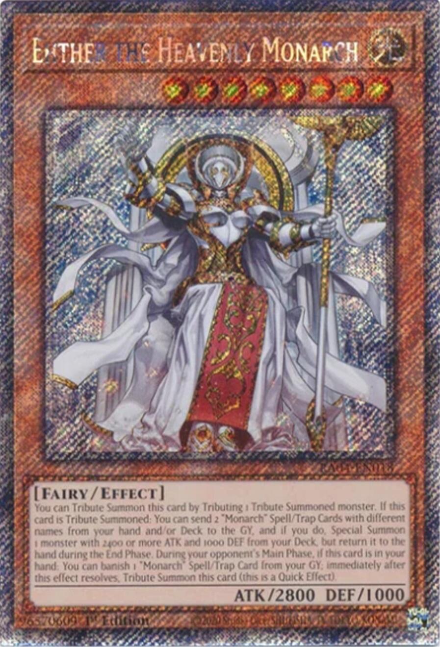 Ehther the Heavenly Monarch [RA04-EN018] Platinum Secret Rare | The CG Realm