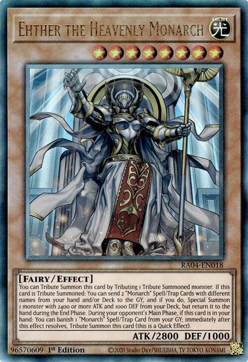 Ehther the Heavenly Monarch [RA04-EN018] Prismatic Ultimate Rare | The CG Realm