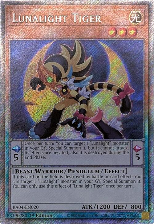 Lunalight Tiger [RA04-EN020] Platinum Secret Rare | The CG Realm