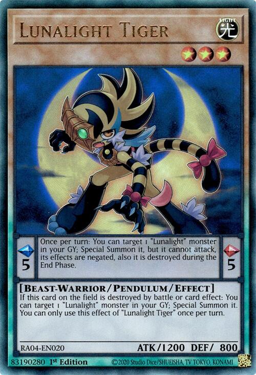 Lunalight Tiger [RA04-EN020] Prismatic Ultimate Rare | The CG Realm