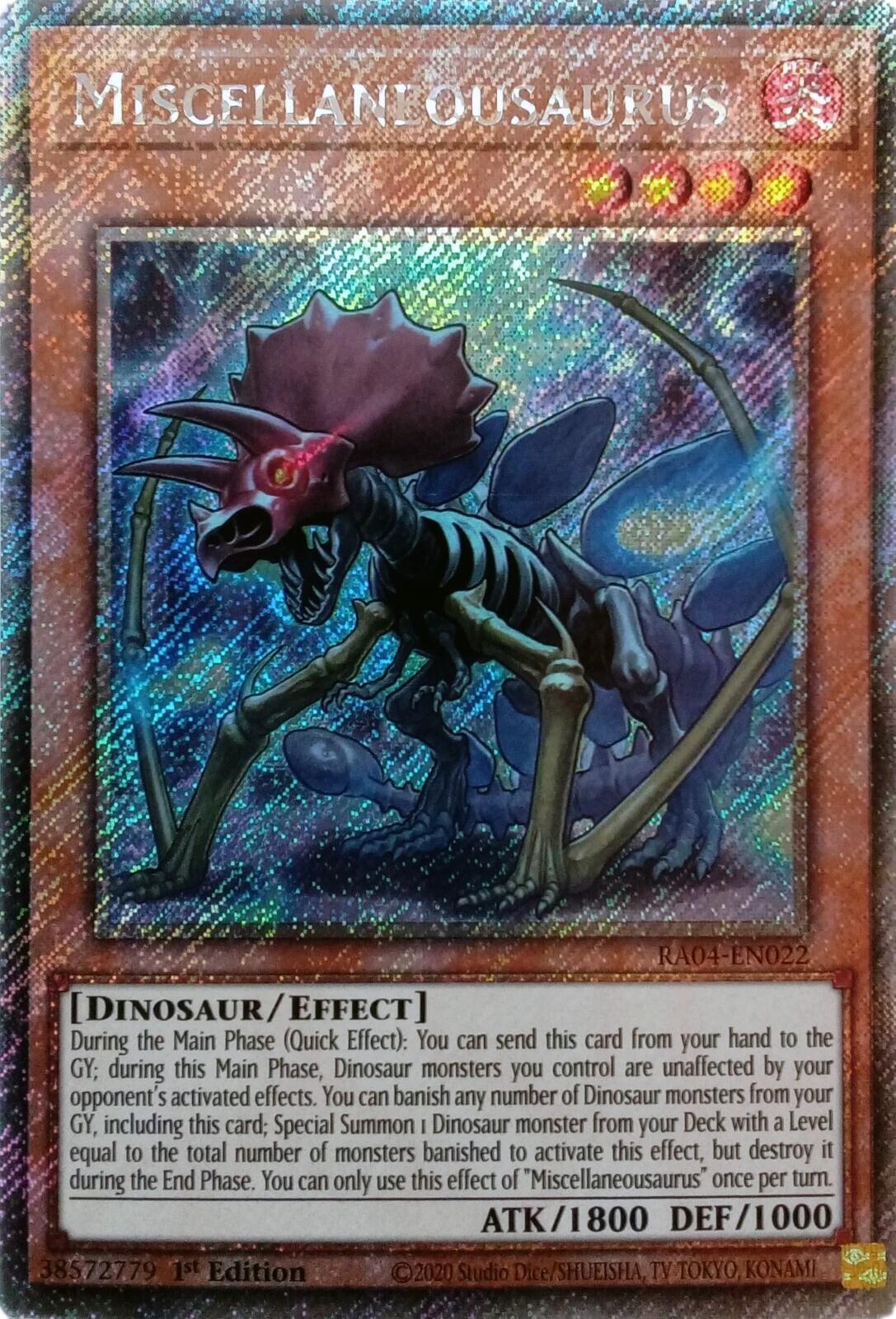 Miscellaneousaurus [RA04-EN022] Platinum Secret Rare | The CG Realm