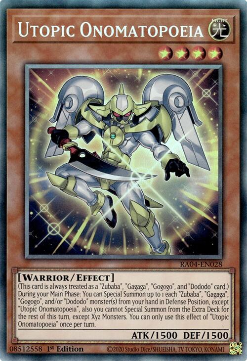 Utopic Onomatopoeia [RA04-EN028] Prismatic Collector's Rare | The CG Realm