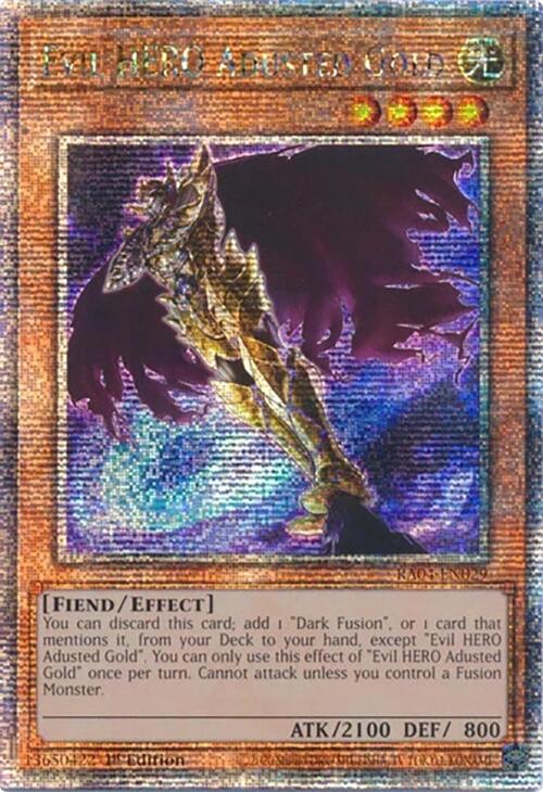 Evil HERO Adusted Gold [RA04-EN029] Quarter Century Secret Rare | The CG Realm