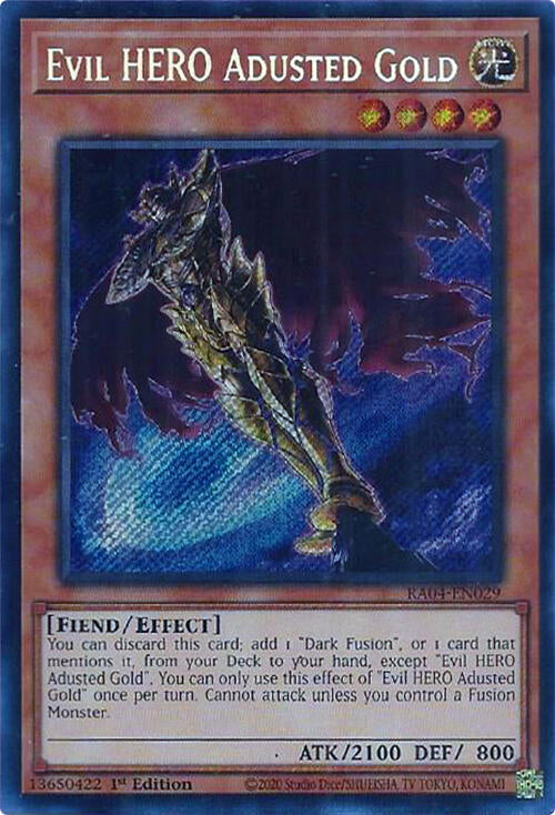 Evil HERO Adusted Gold [RA04-EN029] Secret Rare | The CG Realm