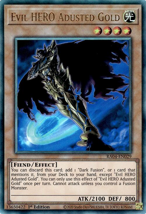 Evil HERO Adusted Gold [RA04-EN029] Prismatic Ultimate Rare | The CG Realm