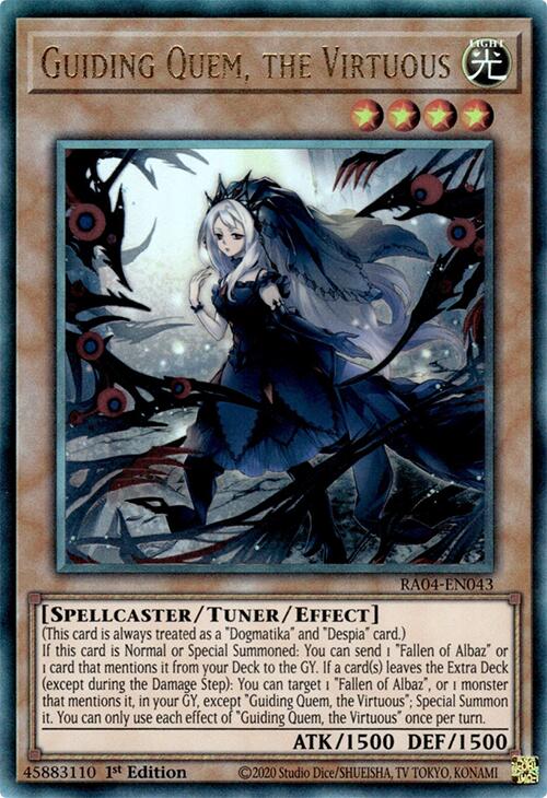 Guiding Quem, the Virtuous [RA04-EN043] Prismatic Ultimate Rare | The CG Realm