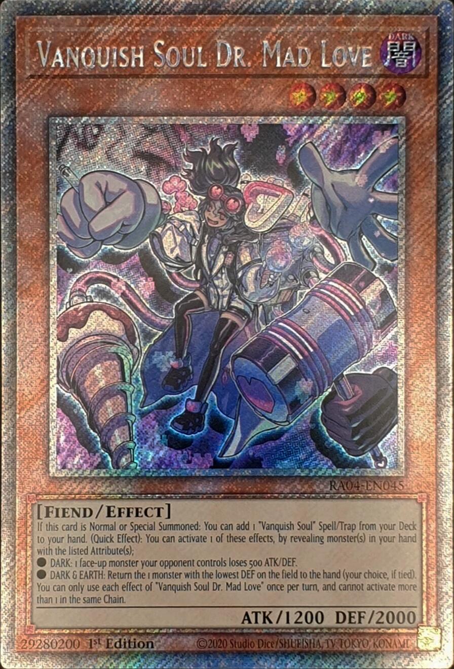 Vanquish Soul Dr. Mad Love [RA04-EN045] Platinum Secret Rare | The CG Realm
