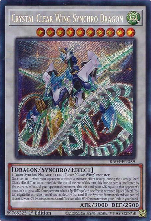 Crystal Clear Wing Synchro Dragon [RA04-EN059] Secret Rare | The CG Realm