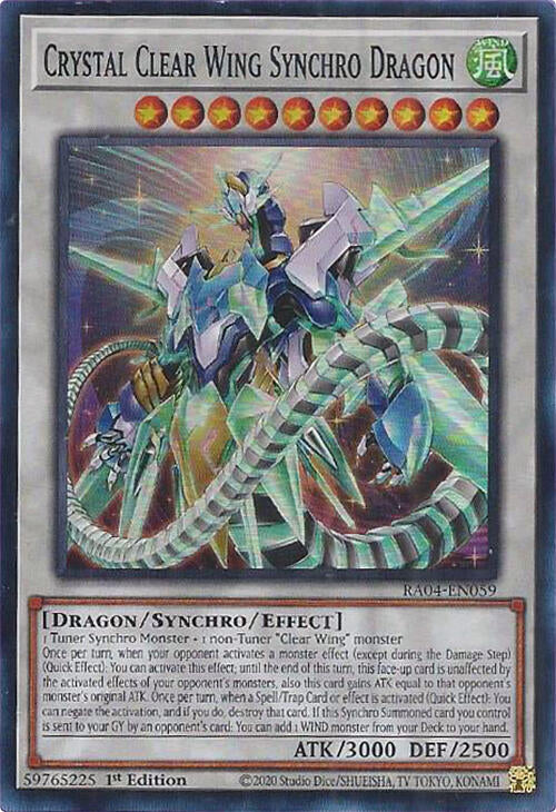 Crystal Clear Wing Synchro Dragon [RA04-EN059] Super Rare | The CG Realm