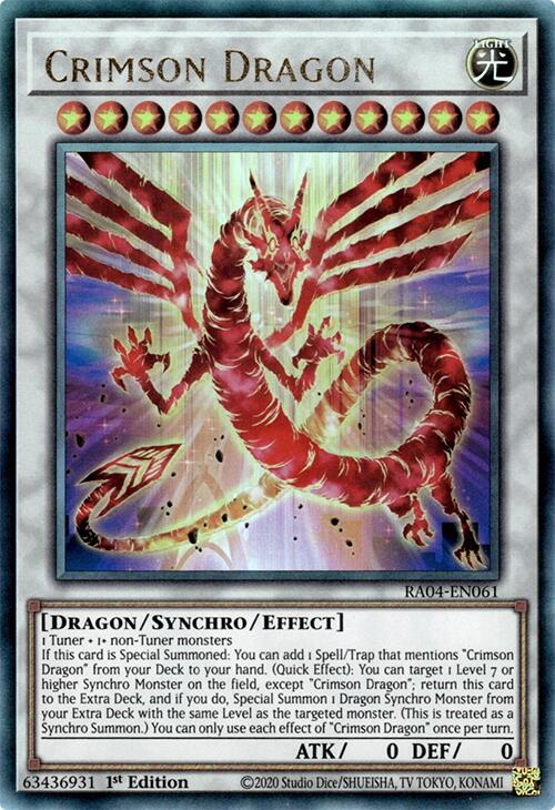 Crimson Dragon (card) [RA04-EN061] Prismatic Ultimate Rare | The CG Realm