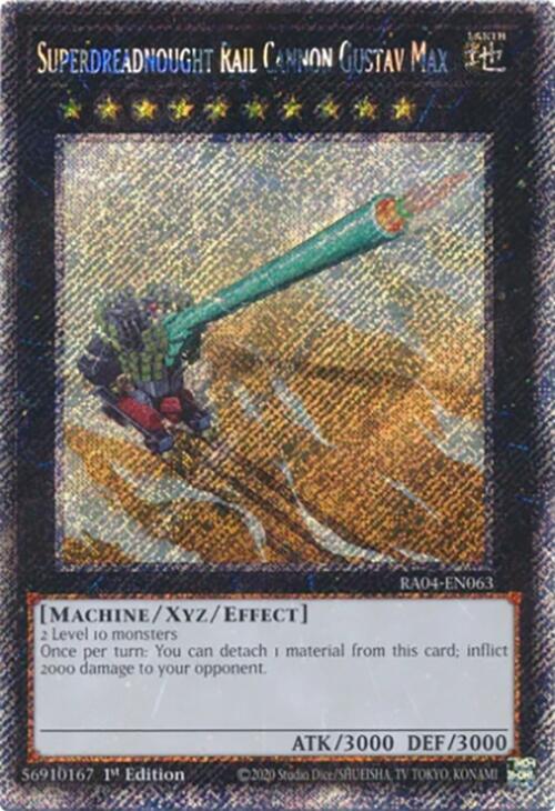 Superdreadnought Rail Cannon Gustav Max [RA04-EN063] Platinum Secret Rare | The CG Realm