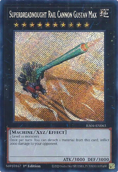Superdreadnought Rail Cannon Gustav Max [RA04-EN063] Secret Rare | The CG Realm