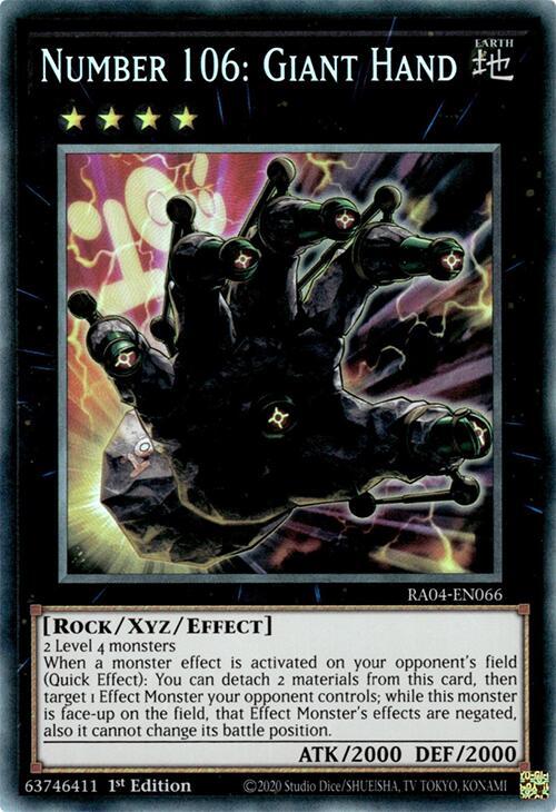 Number 106: Giant Hand [RA04-EN066] Prismatic Collector's Rare | The CG Realm