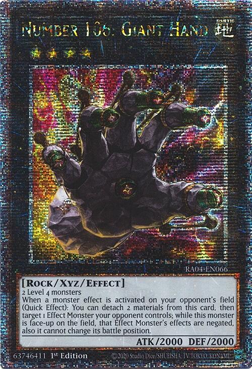 Number 106: Giant Hand [RA04-EN066] Quarter Century Secret Rare | The CG Realm