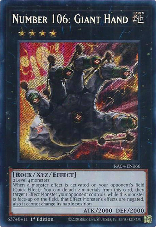 Number 106: Giant Hand [RA04-EN066] Secret Rare | The CG Realm