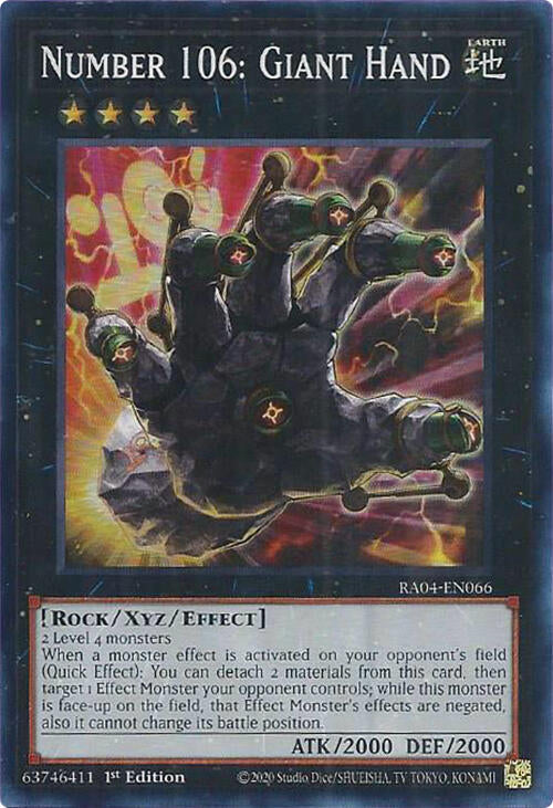 Number 106: Giant Hand [RA04-EN066] Super Rare | The CG Realm
