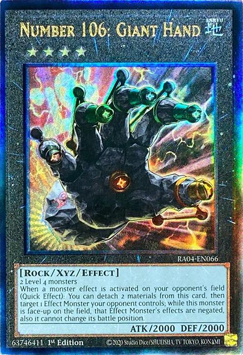 Number 106: Giant Hand [RA04-EN066] Prismatic Ultimate Rare | The CG Realm