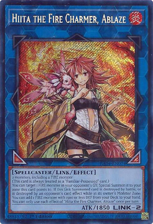 Hiita the Fire Charmer, Ablaze [RA04-EN074] Secret Rare | The CG Realm