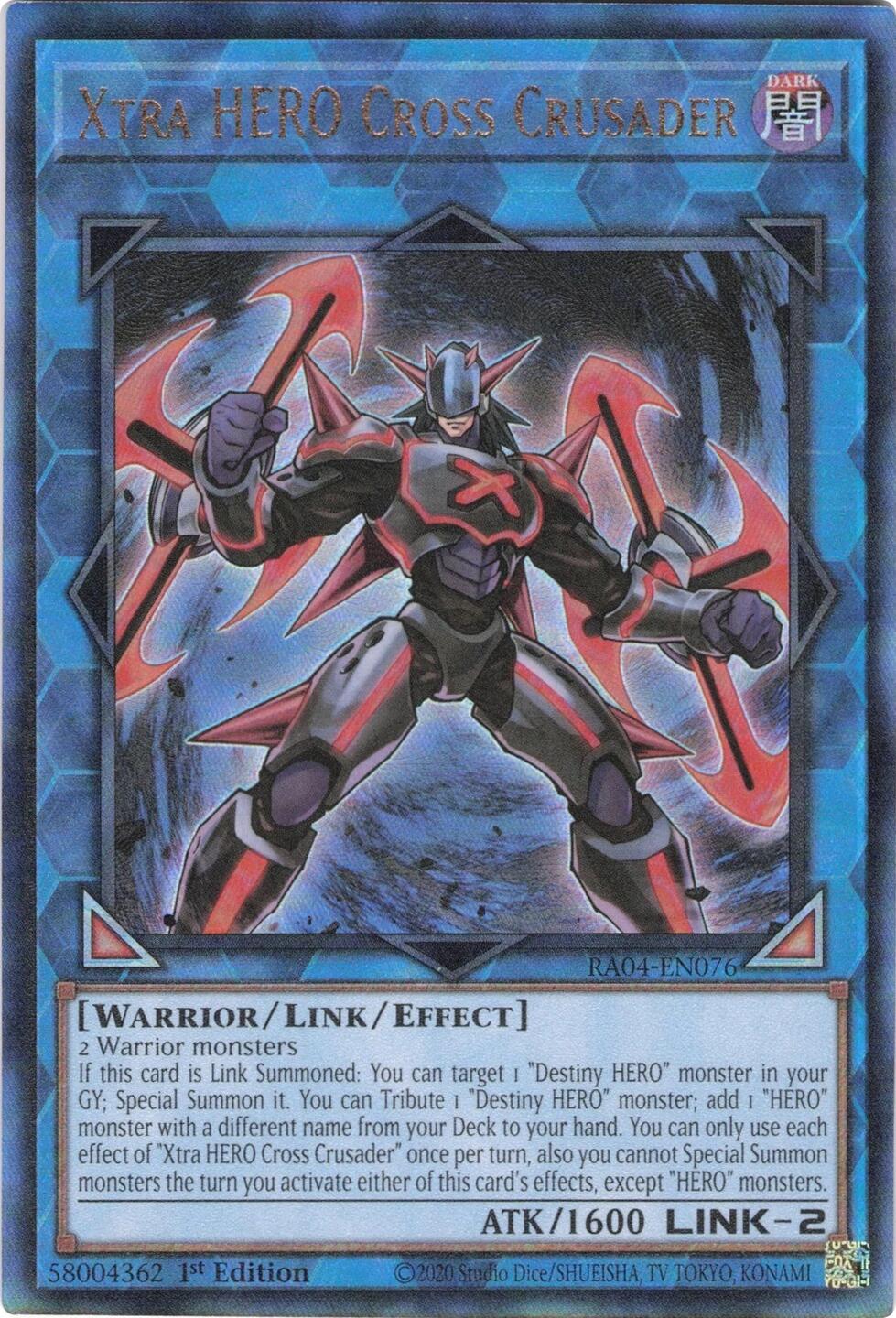 Xtra HERO Cross Crusader [RA04-EN076] Prismatic Ultimate Rare | The CG Realm