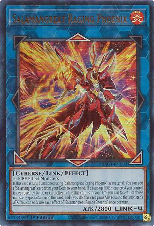 Salamangreat Raging Phoenix [RA04-EN083] Ultra Rare | The CG Realm