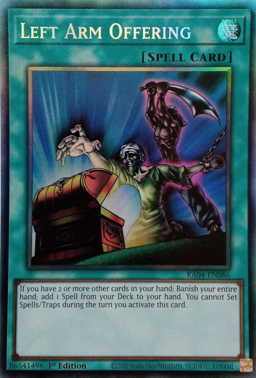 Left Arm Offering [RA04-EN086] Prismatic Collector's Rare | The CG Realm