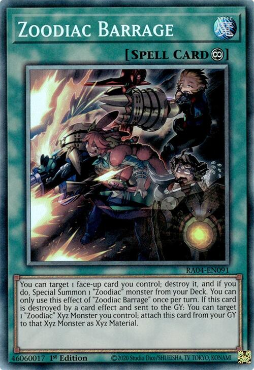 Zoodiac Barrage [RA04-EN091] Prismatic Collector's Rare | The CG Realm