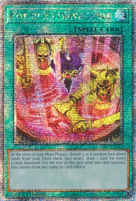 Pot of Extravagance (New Art) [RA04-EN093] Quarter Century Secret Rare | The CG Realm