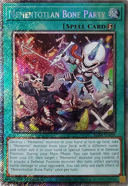 Mementotlan Bone Party [RA04-EN099] Platinum Secret Rare | The CG Realm