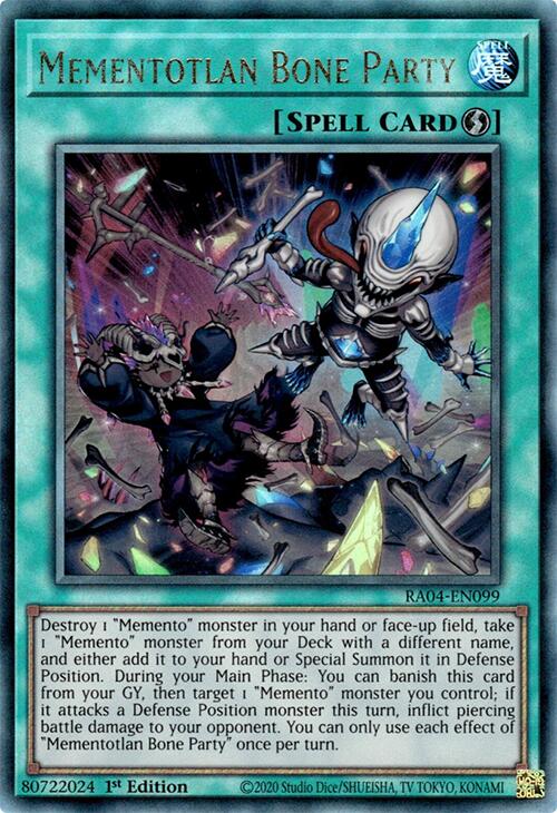 Mementotlan Bone Party [RA04-EN099] Prismatic Ultimate Rare | The CG Realm