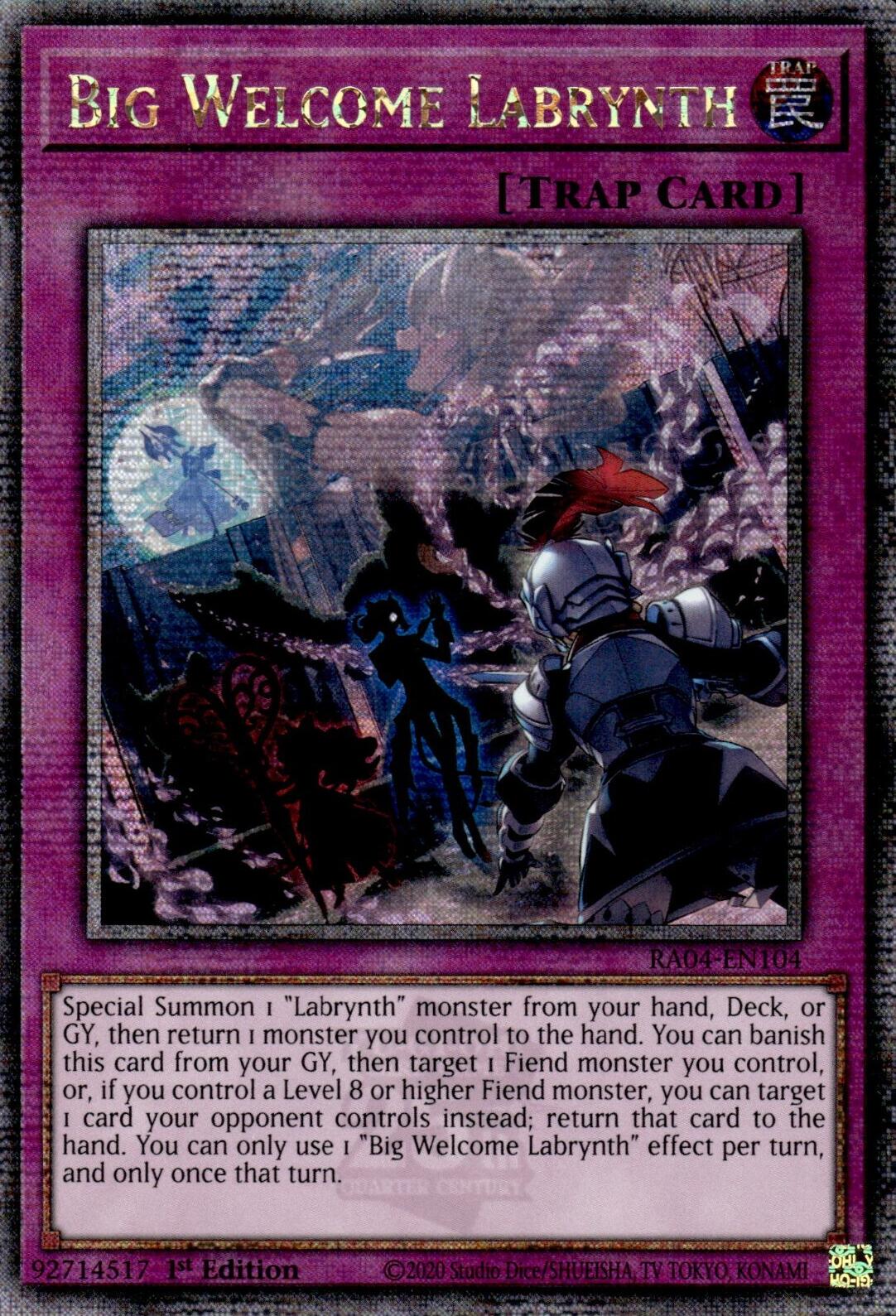 Big Welcome Labrynth [RA04-EN104] Quarter Century Secret Rare | The CG Realm