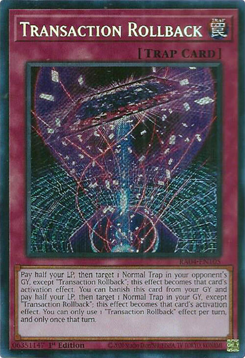 Transaction Rollback [RA04-EN105] Secret Rare | The CG Realm