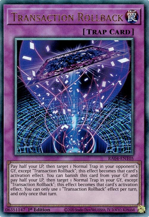 Transaction Rollback [RA04-EN105] Prismatic Ultimate Rare | The CG Realm
