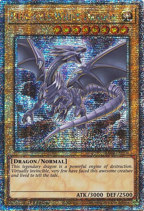 Blue-Eyes White Dragon (8th Art) [RA04-EN108] Quarter Century Secret Rare | The CG Realm