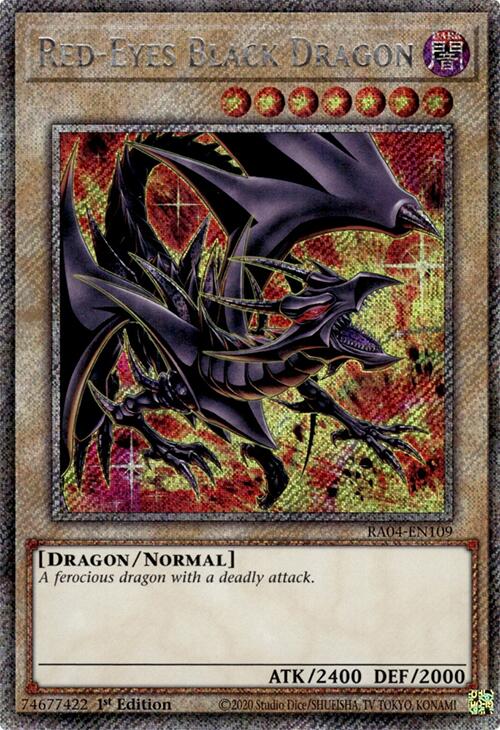 Red-Eyes Black Dragon (8th Art) [RA04-EN109] Platinum Secret Rare | The CG Realm