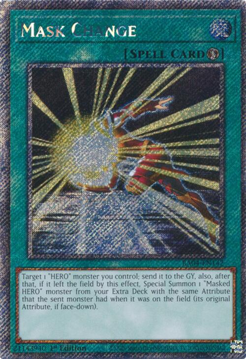 Mask Change [RA04-EN142] Platinum Secret Rare | The CG Realm