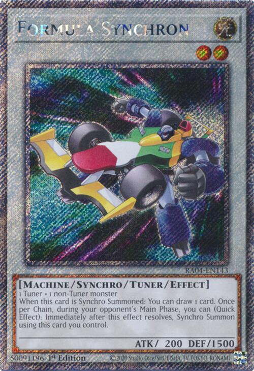 Formula Synchron [RA04-EN143] Platinum Secret Rare | The CG Realm