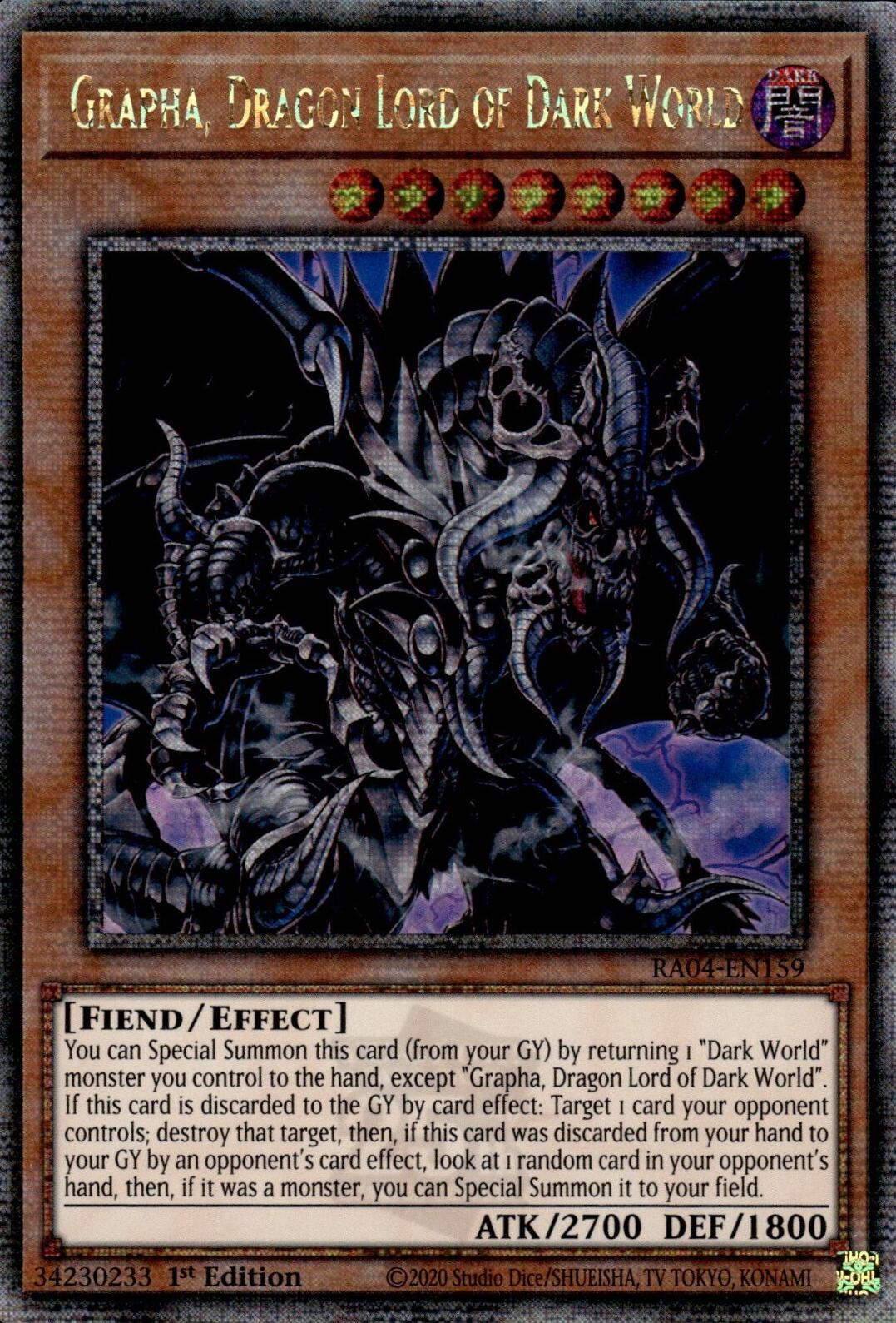 Grapha, Dragon Lord of Dark World [RA04-EN159] Quarter Century Secret Rare | The CG Realm