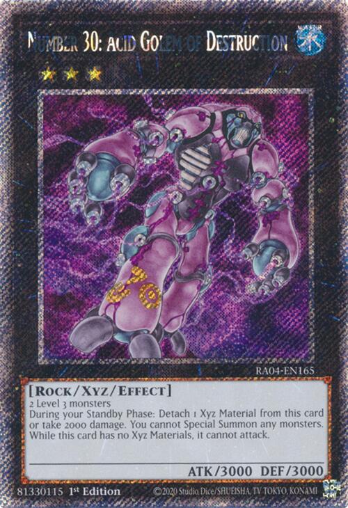 Number 30: Acid Golem of Destruction [RA04-EN165] Platinum Secret Rare | The CG Realm