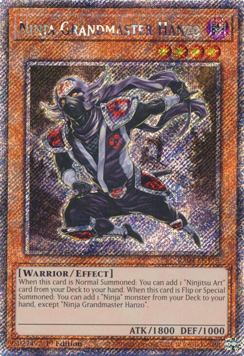 Ninja Grandmaster Hanzo [RA04-EN173] Platinum Secret Rare | The CG Realm