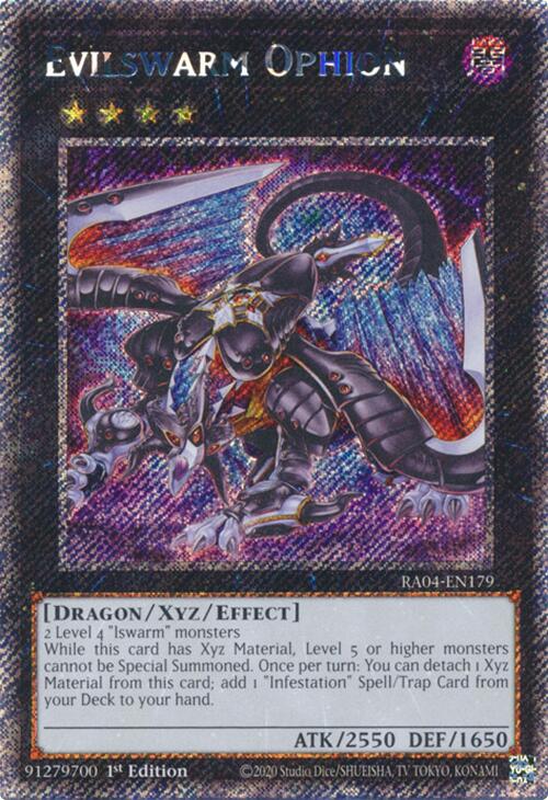 Evilswarm Ophion [RA04-EN179] Platinum Secret Rare | The CG Realm